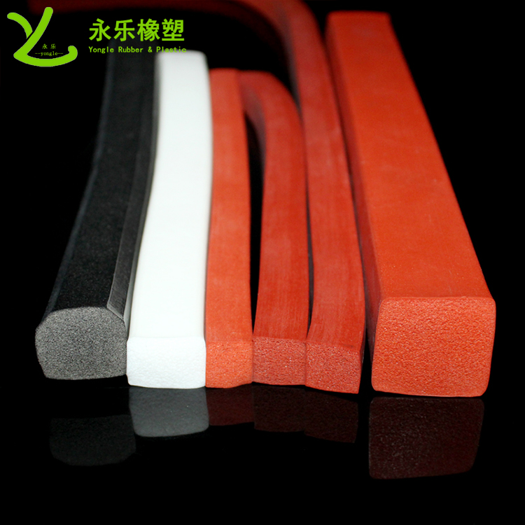 擠出防撞發(fā)泡硅膠條，阻燃發(fā)泡硅膠條，無氣味門窗發(fā)泡硅膠密封條