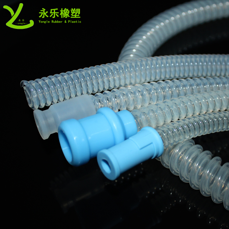 河北呼吸機(jī)硅膠波紋管，透明硅膠波紋管，擠出波紋硅膠管