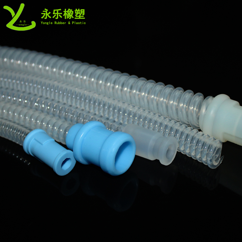 河北呼吸機(jī)硅膠波紋管，透明硅膠波紋管，擠出波紋硅膠管